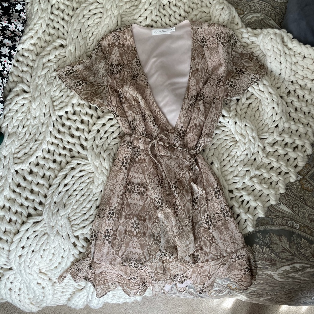 Nordstrom All in Favor Snake Print Wrap Dress